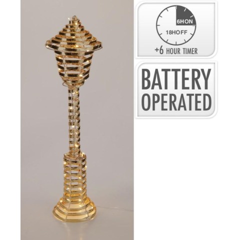 LAMPIONE FERRO ORO 30 LED H.40